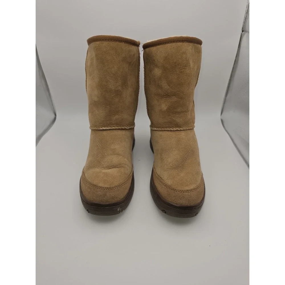Vintage UGG Australia Ultimate Short Boots chestnut Brown Suede Womens 7